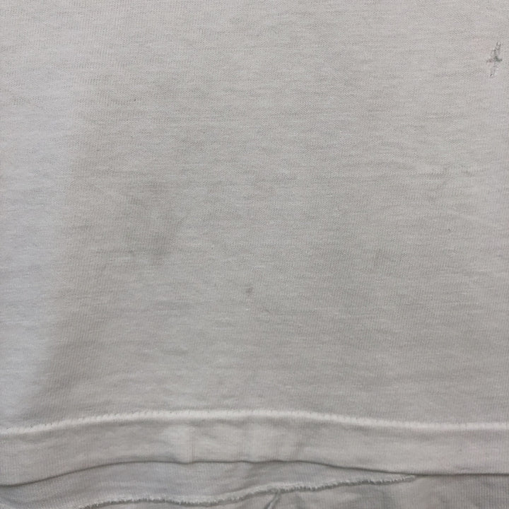 Vintage 80'S Hanes BEEFY-T Blue Tag Printed T-Shirt Made in USA Men's Size L cotton white type Vintage Second Hand