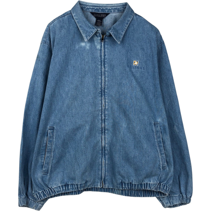 80s-90'S Lands' End denim swing top sports jacket, men's size L equivalent, vintage. cotton blue type Vintage Second Hand