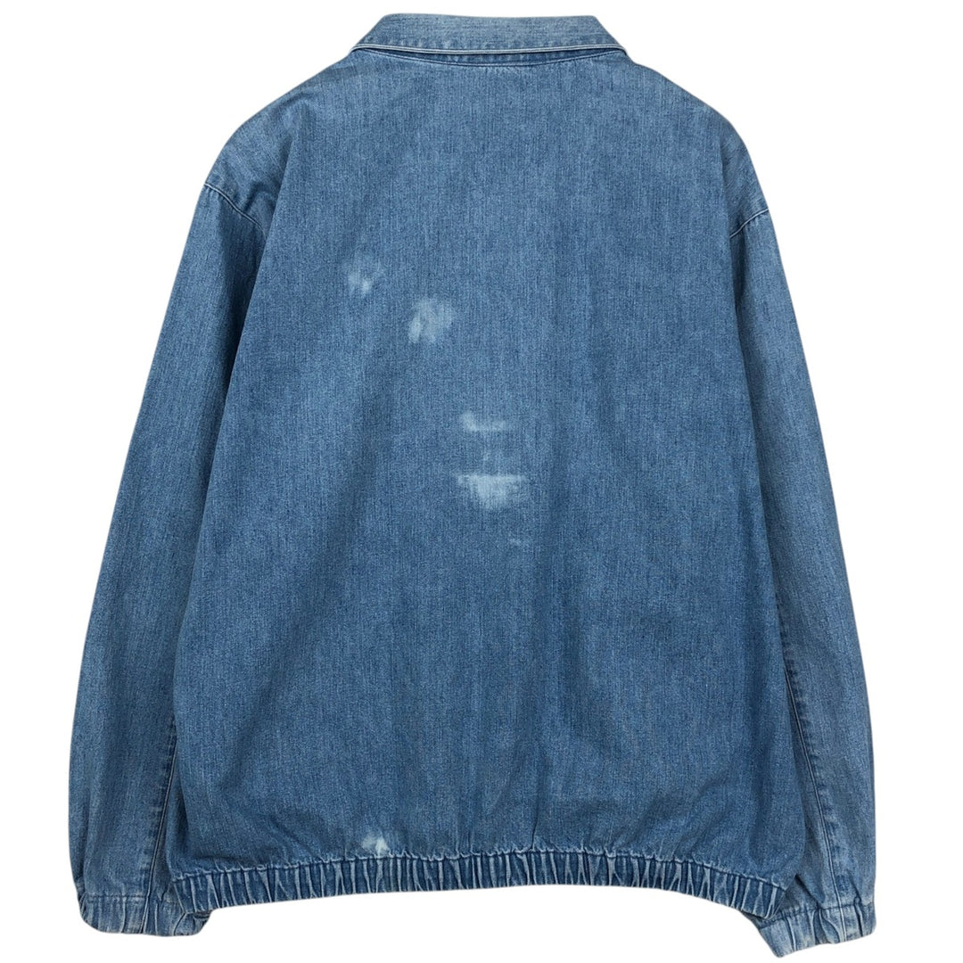80s-90'S Lands' End denim swing top sports jacket, men's size L equivalent, vintage. cotton blue type Vintage Second Hand