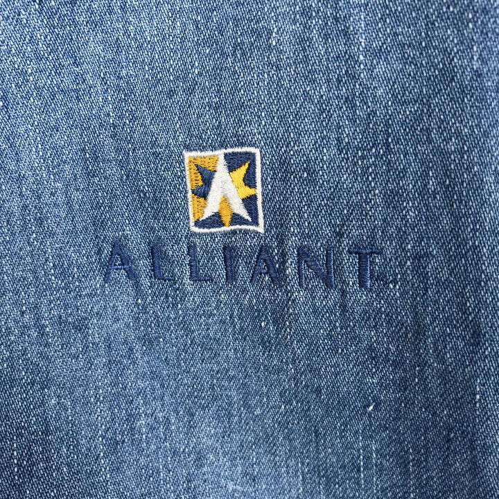 80s-90'S Lands' End denim swing top sports jacket, men's size L equivalent, vintage. cotton blue type Vintage Second Hand