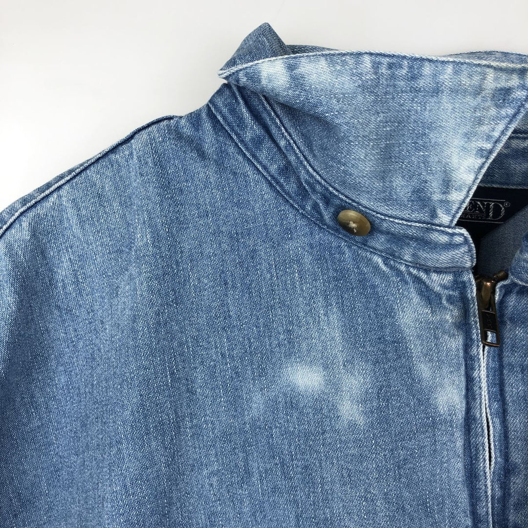 80s-90'S Lands' End denim swing top sports jacket, men's size L equivalent, vintage. cotton blue type Vintage Second Hand