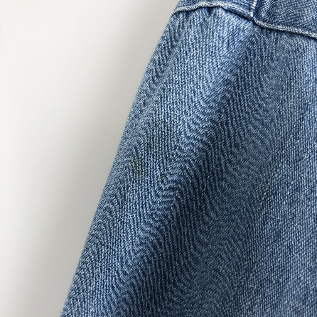 80s-90'S Lands' End denim swing top sports jacket, men's size L equivalent, vintage. cotton blue type Vintage Second Hand