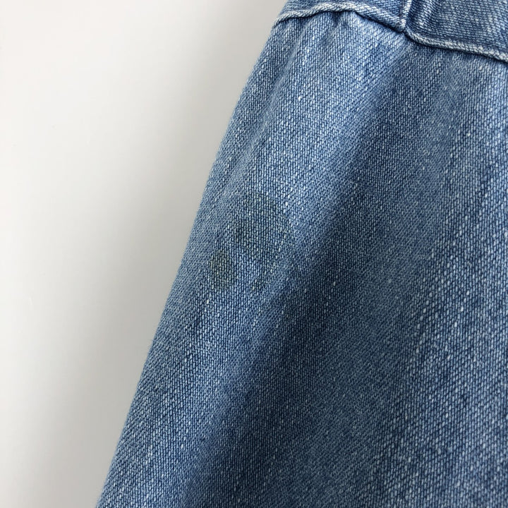 80s-90'S Lands' End denim swing top sports jacket, men's size L equivalent, vintage. cotton blue type Vintage Second Hand