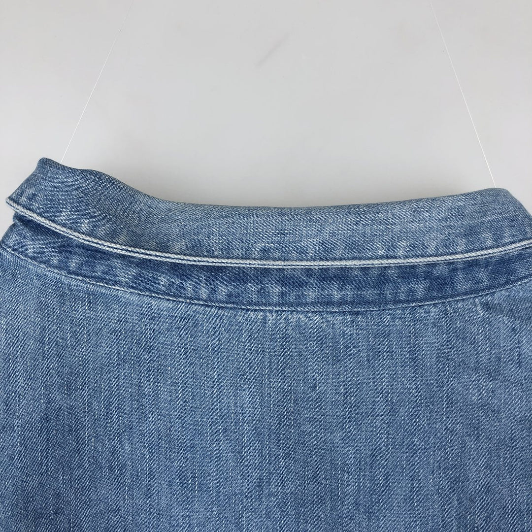 80s-90'S Lands' End denim swing top sports jacket, men's size L equivalent, vintage. cotton blue type Vintage Second Hand