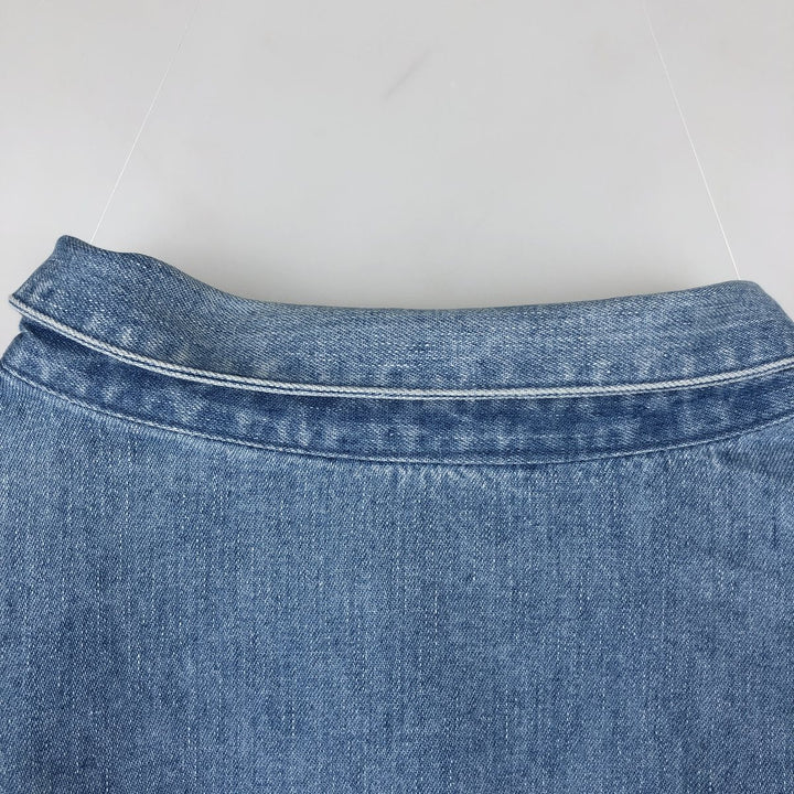 80s-90'S Lands' End denim swing top sports jacket, men's size L equivalent, vintage. cotton blue type Vintage Second Hand