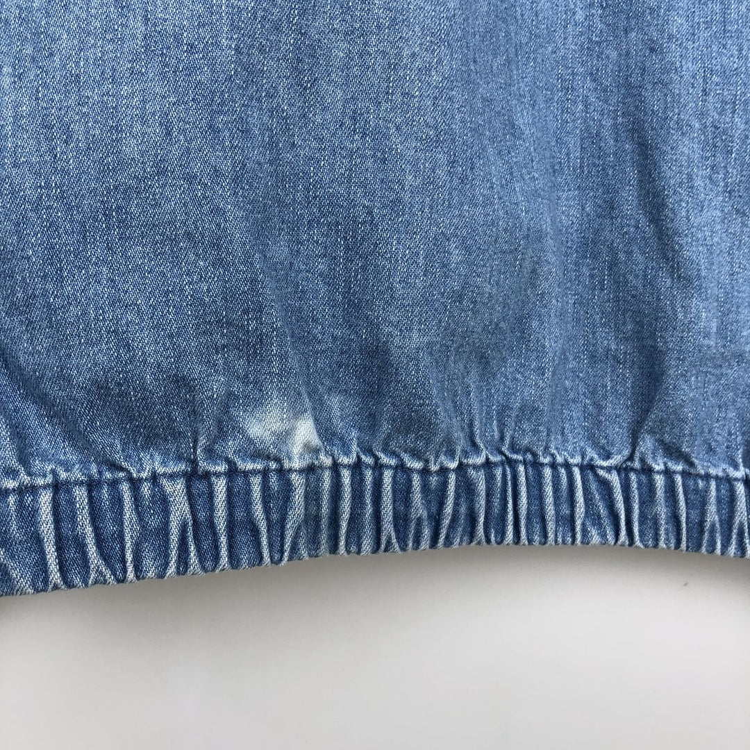 80s-90'S Lands' End denim swing top sports jacket, men's size L equivalent, vintage. cotton blue type Vintage Second Hand