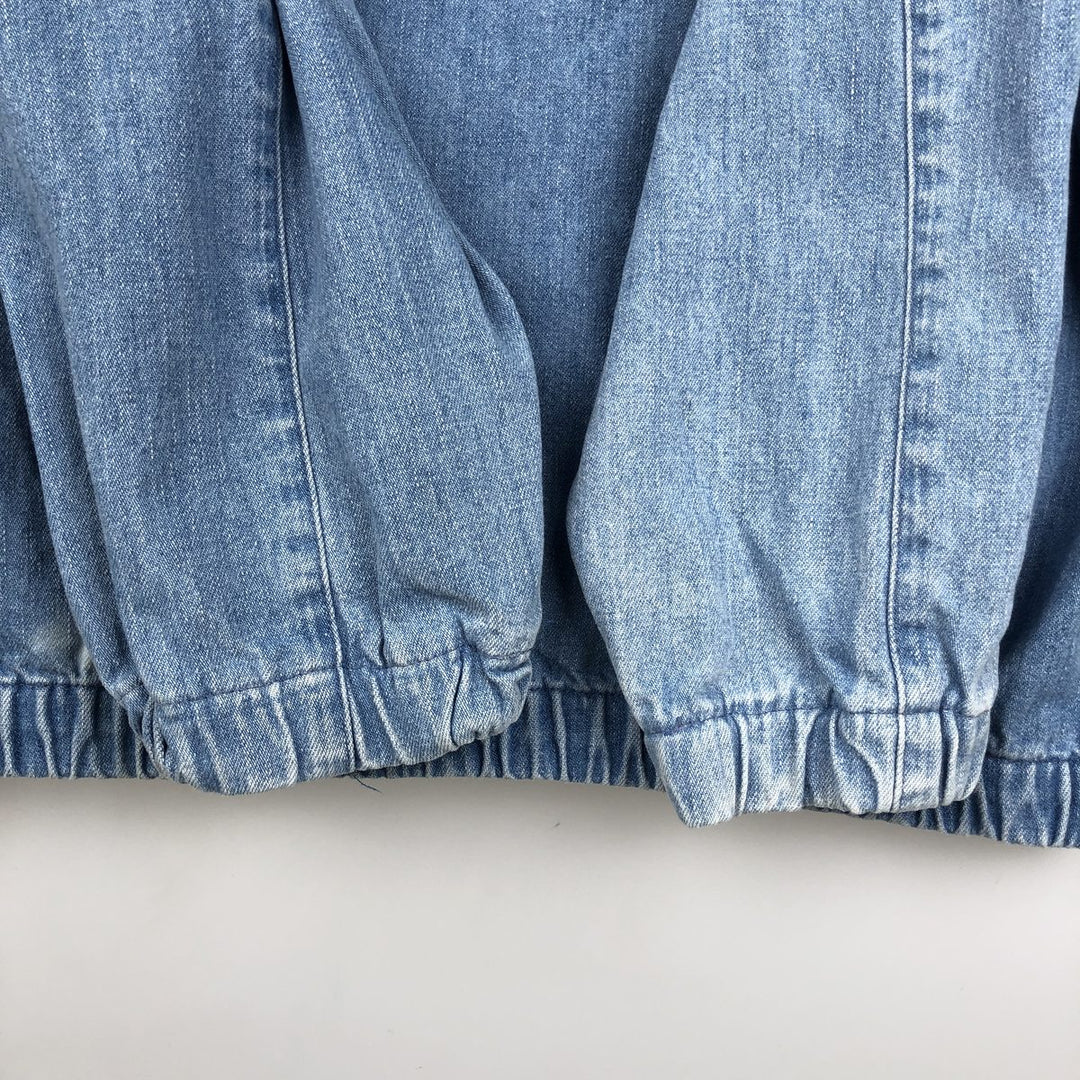 80s-90'S Lands' End denim swing top sports jacket, men's size L equivalent, vintage. cotton blue type Vintage Second Hand
