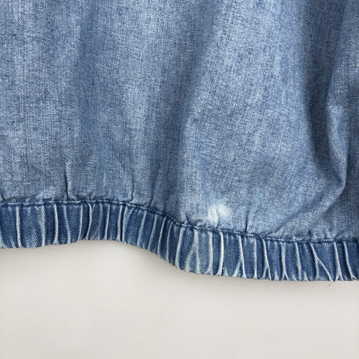 80s-90'S Lands' End denim swing top sports jacket, men's size L equivalent, vintage. cotton blue type Vintage Second Hand