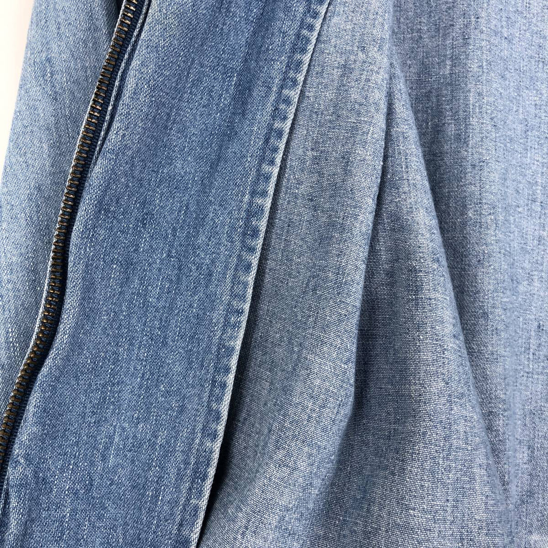 80s-90'S Lands' End denim swing top sports jacket, men's size L equivalent, vintage. cotton blue type Vintage Second Hand