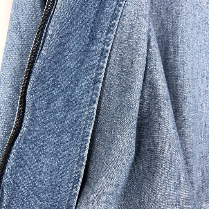 80s-90'S Lands' End denim swing top sports jacket, men's size L equivalent, vintage. cotton blue type Vintage Second Hand