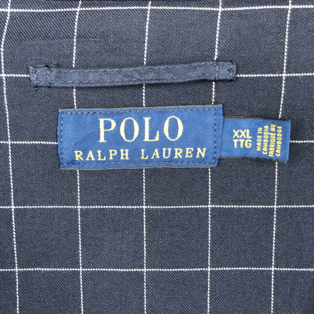 Ralph Lauren POLO RALPH LAUREN Swing Top Sports Jacket Men's XXL polyester navy blue type Vintage Second Hand
