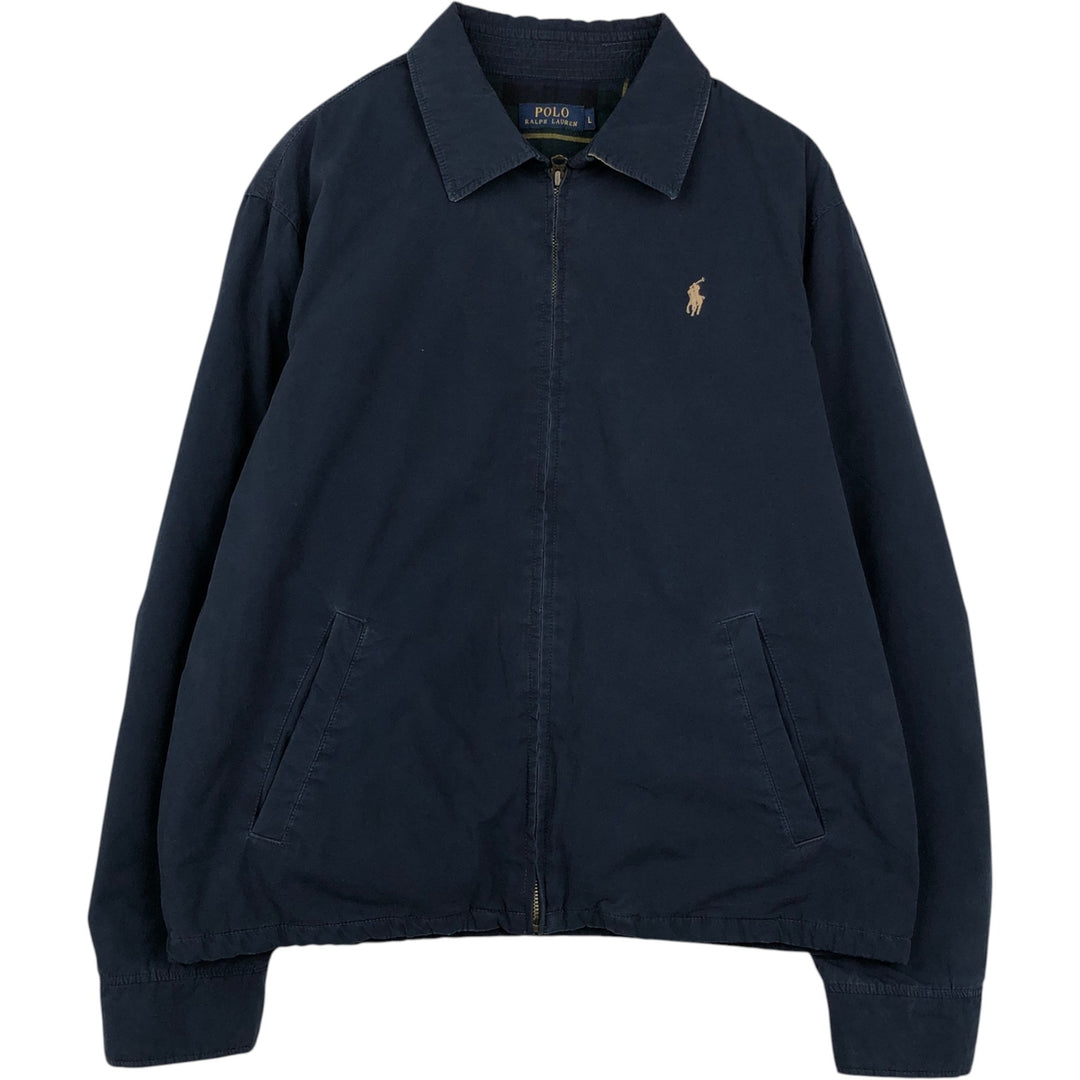 Ralph Lauren POLO RALPH LAUREN Swing Top Sports Jacket Men's L size cotton navy blue type Vintage Second Hand