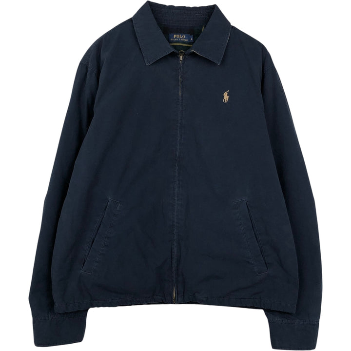 Ralph Lauren POLO RALPH LAUREN Swing Top Sports Jacket Men's L size cotton navy blue type Vintage Second Hand