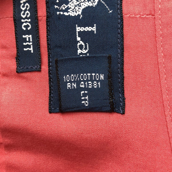 Ralph Lauren Classic Fit short sleeve button down shirt, men's size XL cotton red type Vintage Second Hand