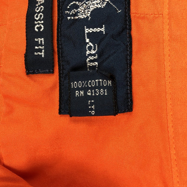 Ralph Lauren Classic Fit short sleeve button down shirt, men's size L cotton orange type Vintage Second Hand