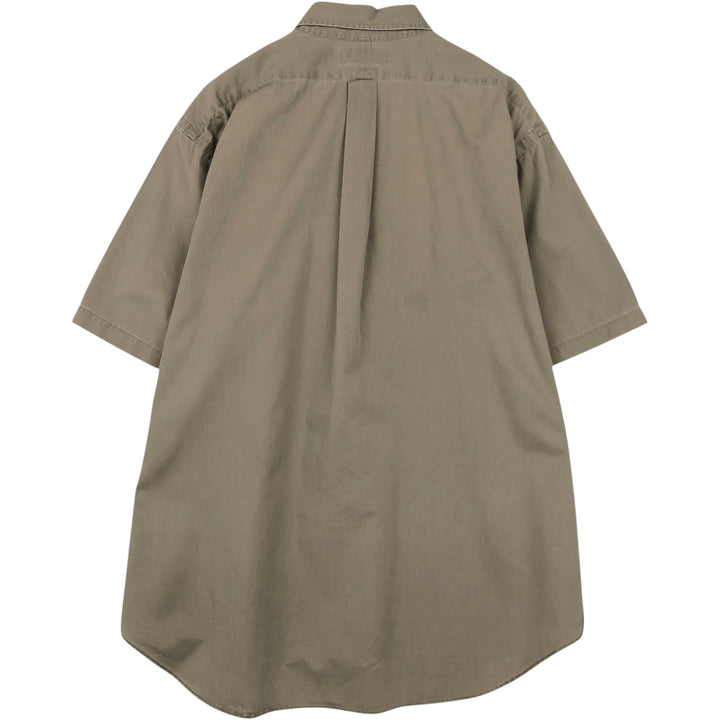 Ralph Lauren BLAKE short sleeve button down shirt, men's XL size cotton Khaki type Vintage Second Hand