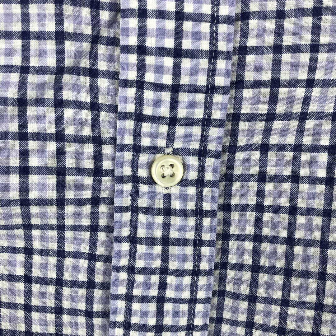 Ralph Lauren BLAKE short sleeve button down check shirt, men's size L cotton white type Vintage Second Hand