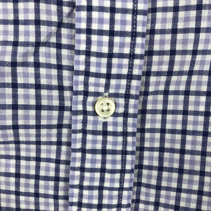 Ralph Lauren BLAKE short sleeve button down check shirt, men's size L cotton white type Vintage Second Hand