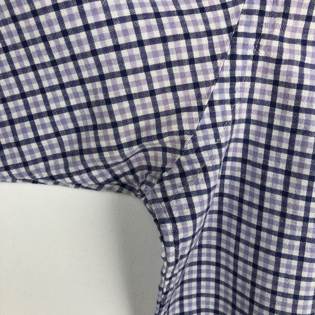 Ralph Lauren BLAKE short sleeve button down check shirt, men's size L cotton white type Vintage Second Hand