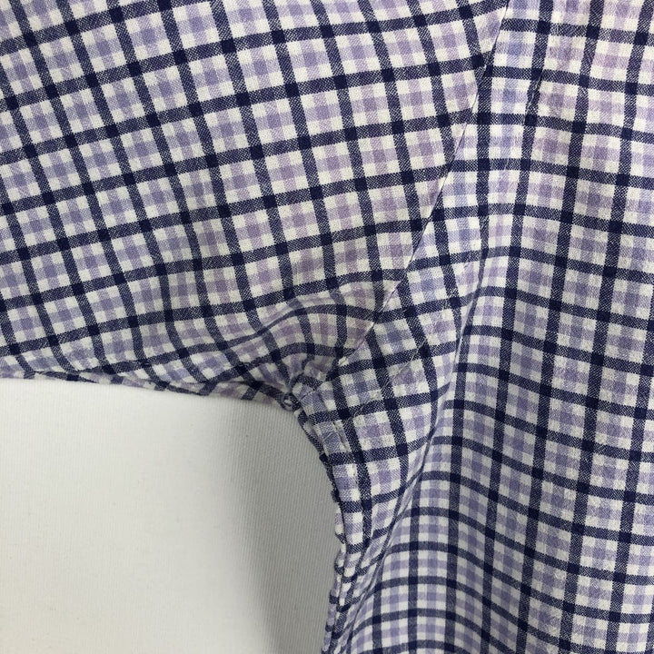 Ralph Lauren BLAKE short sleeve button down check shirt, men's size L cotton white type Vintage Second Hand