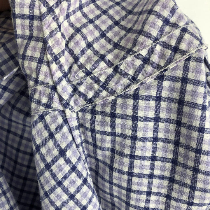 Ralph Lauren BLAKE short sleeve button down check shirt, men's size L cotton white type Vintage Second Hand