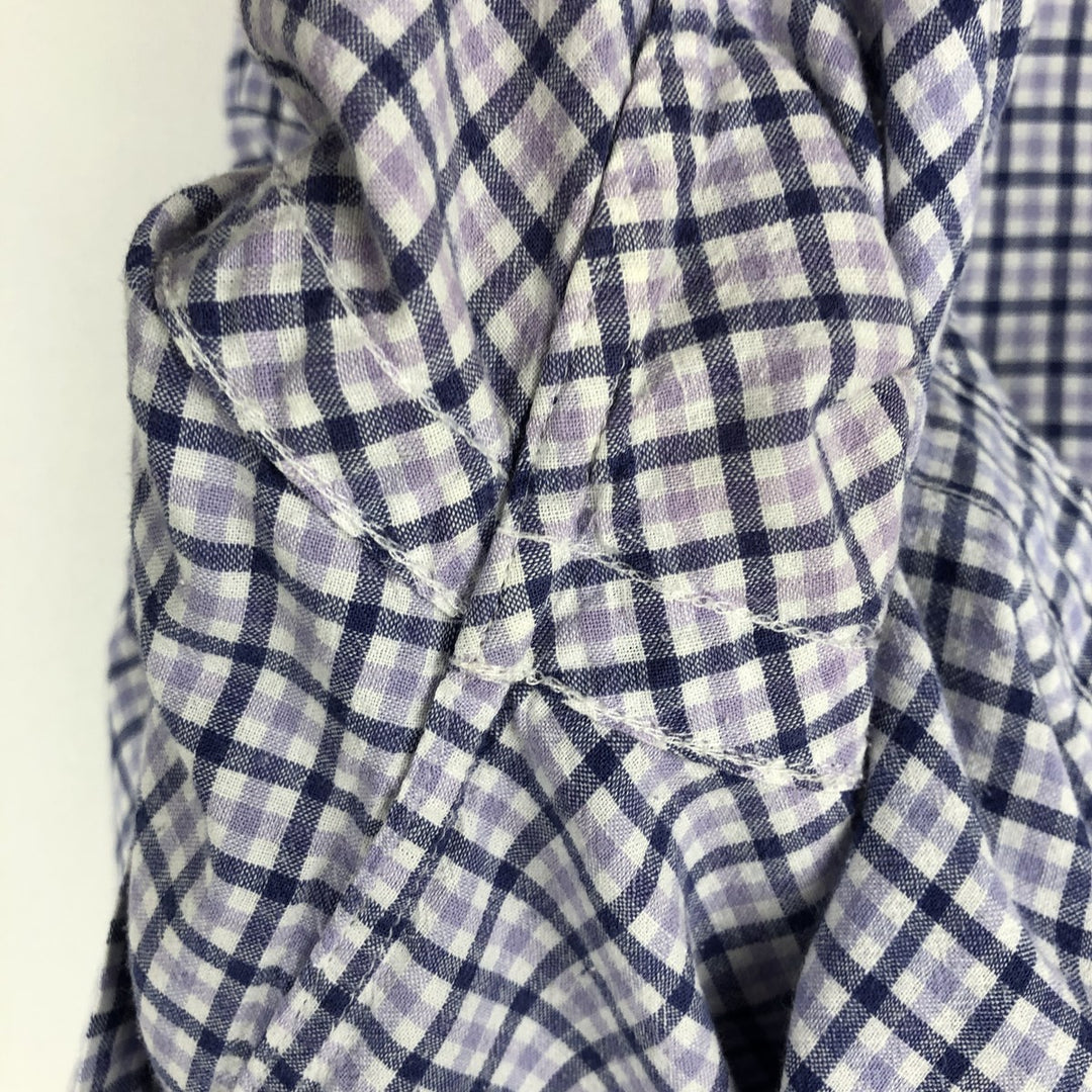 Ralph Lauren BLAKE short sleeve button down check shirt, men's size L cotton white type Vintage Second Hand