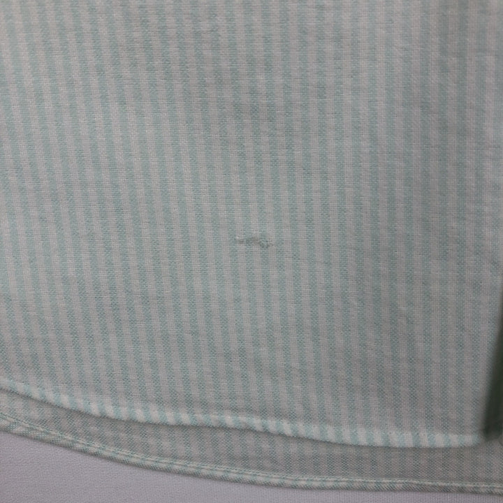 Ralph Lauren Classic Fit Short Sleeve Button Down Striped Shirt Men's Size L cotton Mint green Vintage Second Hand