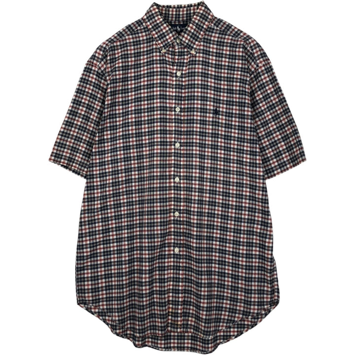 Ralph Lauren BLAKE short sleeve button down check shirt, men's size M cotton black type Vintage Second Hand