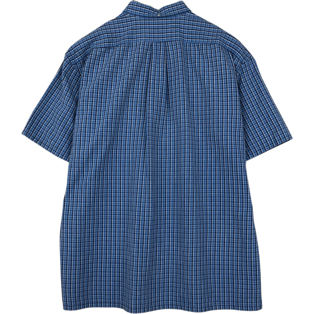 Ralph Lauren GREGGOR Short-Sleeve Button-Down Check Shirt, Men's Size L (approx.) cotton blue type Vintage Second Hand