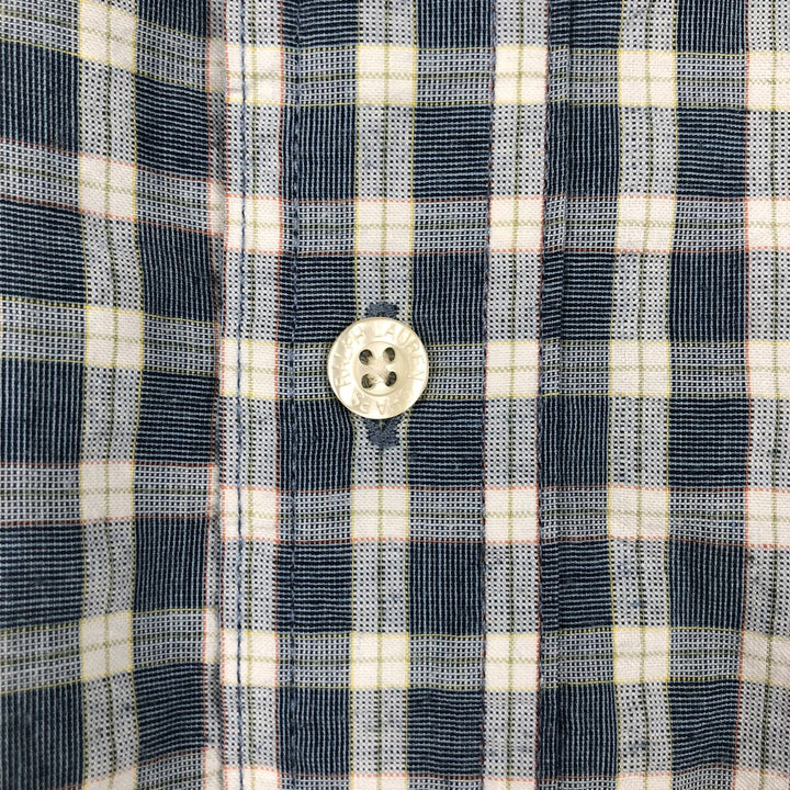 Ralph Lauren CHAPS Easy Care Short-Sleeve Button-Down Check Shirt, Men's Size XL (approx.) cotton blue type Vintage Second Hand