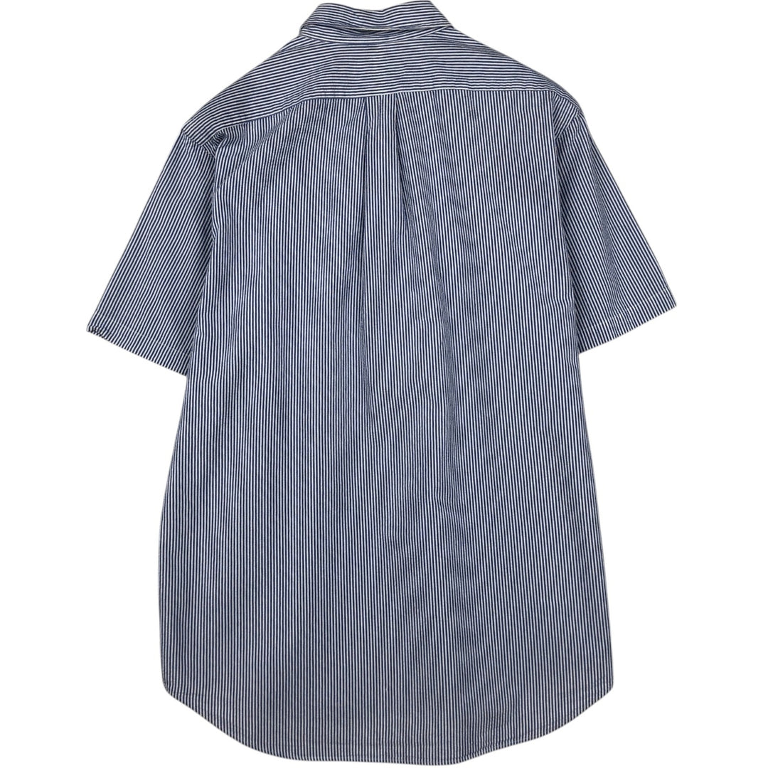 Ralph Lauren Seersucker Short Sleeve Button-Down Striped Shirt, Men's Size L cotton blue type Vintage Second Hand