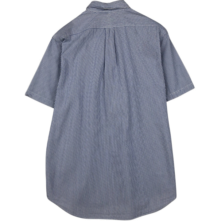 Ralph Lauren Seersucker Short Sleeve Button-Down Striped Shirt, Men's Size L cotton blue type Vintage Second Hand