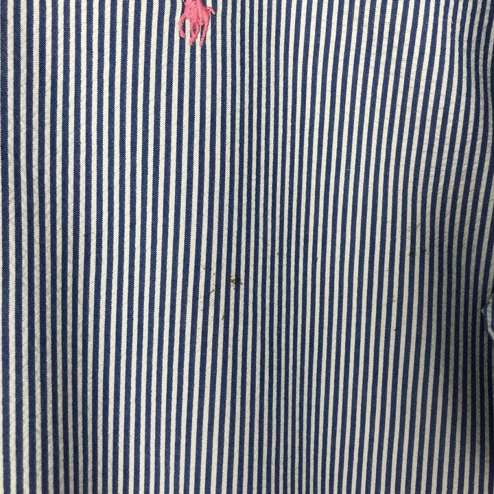 Ralph Lauren Seersucker Short Sleeve Button-Down Striped Shirt, Men's Size L cotton blue type Vintage Second Hand