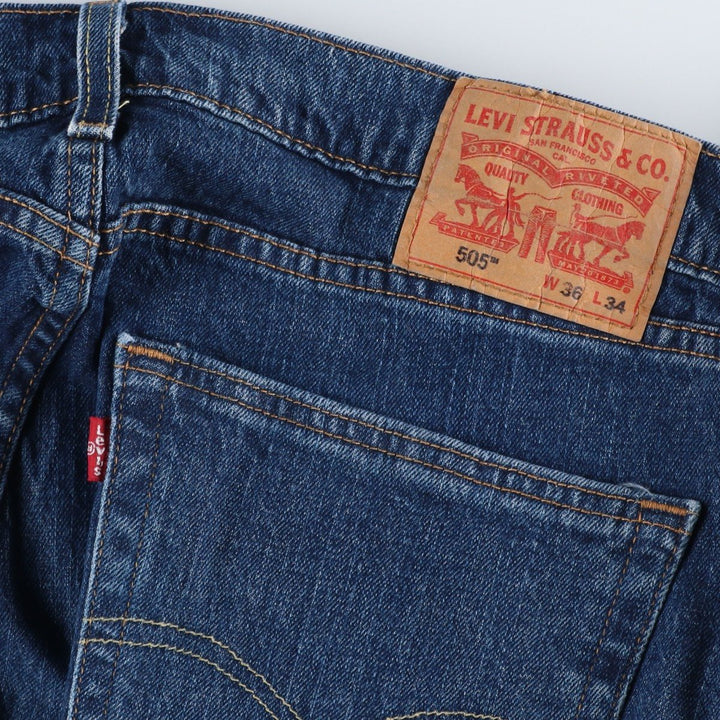 Levi's 505 tapered denim pants for men, size w36 cotton blue type Vintage Second Hand