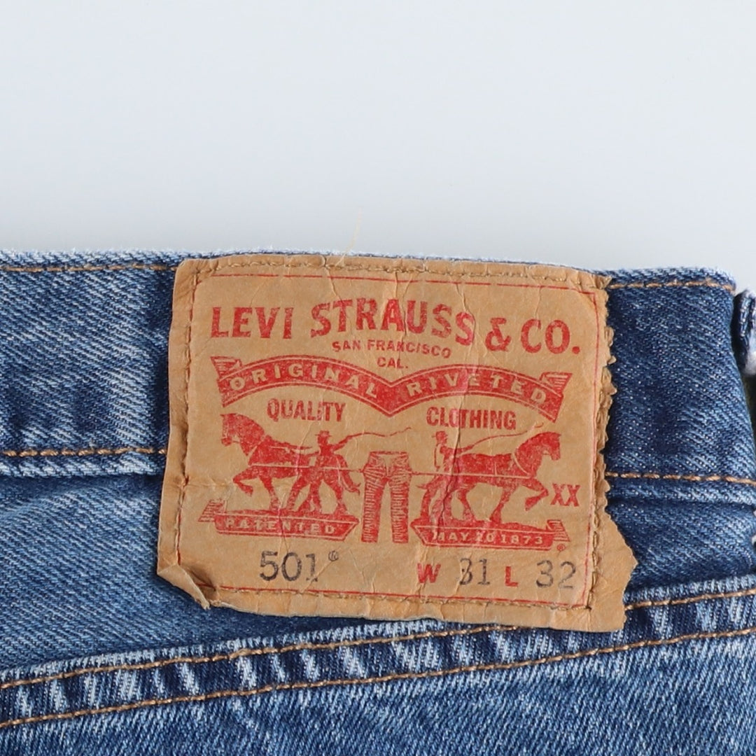 Levi's 501 straight denim pants for men, size W32 cotton blue type Vintage Second Hand