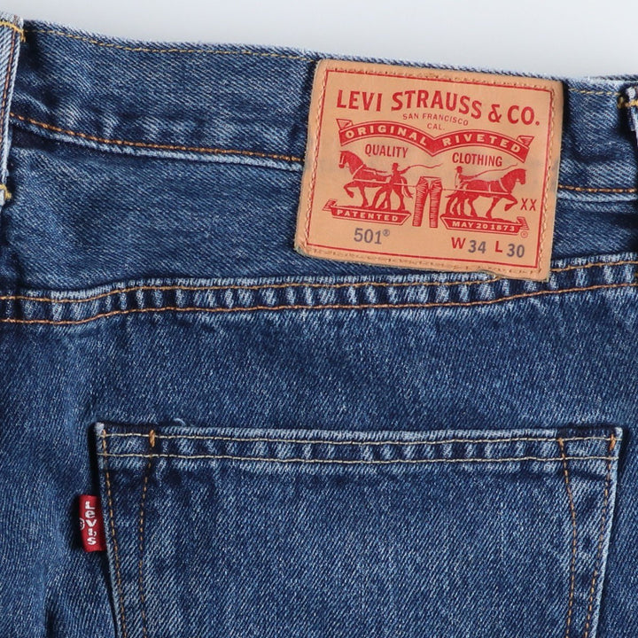Levi's 501 straight denim pants for men, size W37 cotton blue type Vintage Second Hand