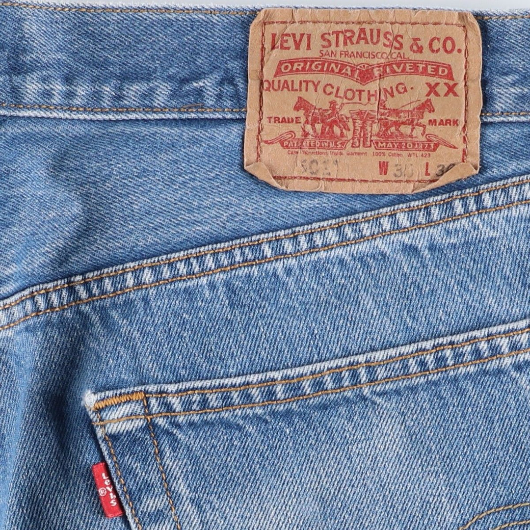 Levi's 501 straight denim pants for men, size W34 unclear blue type Vintage Second Hand