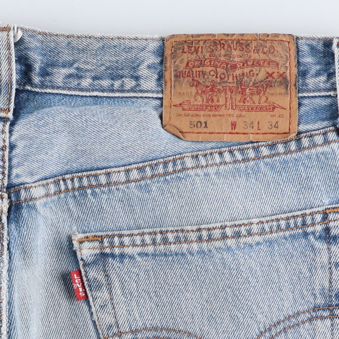 00'S Levi's 501-0193 Straight Denim Pants for Men, W35 cotton Blue type light blue Vintage Second Hand