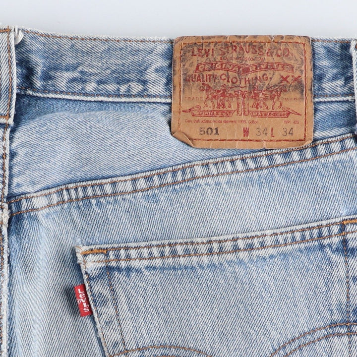00'S Levi's 501-0193 Straight Denim Pants for Men, W35 cotton Blue type light blue Vintage Second Hand