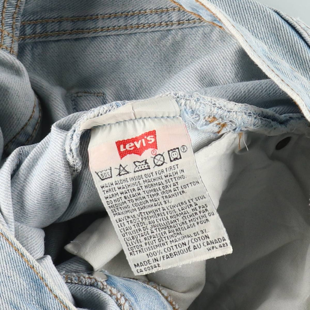 1990'S Levi's 501-0134 Straight Denim Pants, Made in Canada, Men's Size W31 (approx.), Vintage cotton Blue type light blue Vintage Second Hand