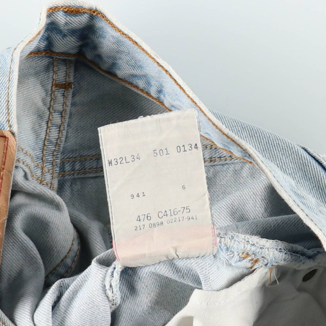 1990'S Levi's 501-0134 Straight Denim Pants, Made in Canada, Men's Size W31 (approx.), Vintage cotton Blue type light blue Vintage Second Hand