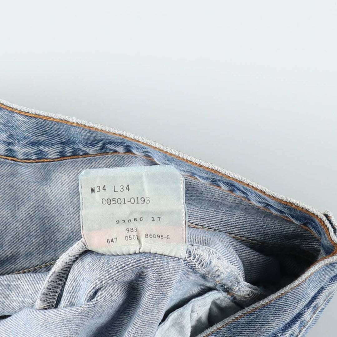 2000'S Levi's 501-0193 Straight Denim Pants, Men's, Size W34 cotton blue type Vintage Second Hand