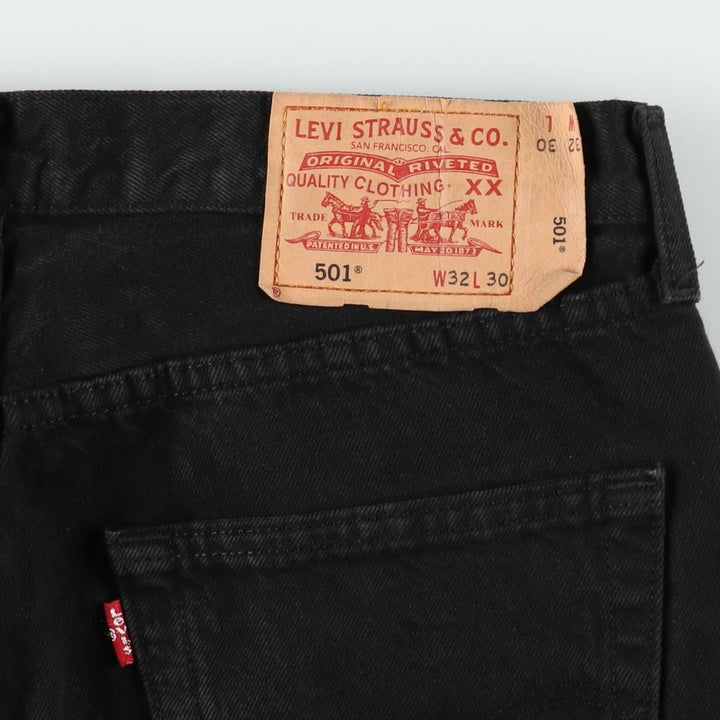 Levi's 501 Black Denim Straight Denim Pants for Men, W33 equivalent cotton black type Vintage Second Hand