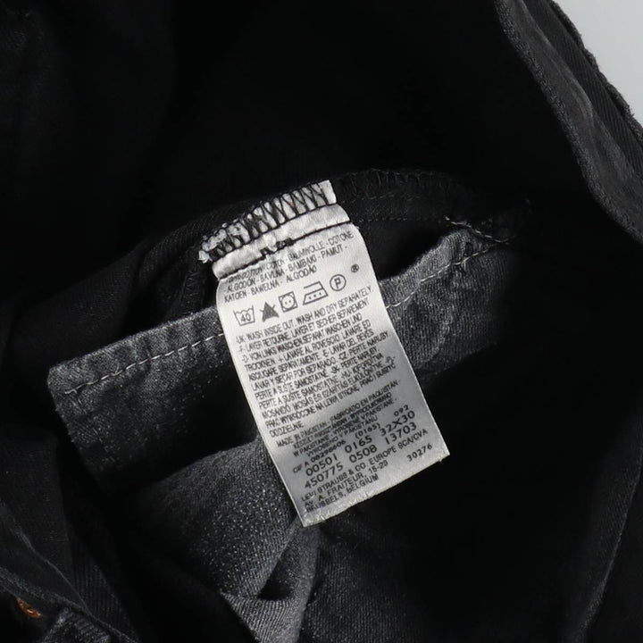 Levi's 501 Black Denim Straight Denim Pants for Men, W33 equivalent cotton black type Vintage Second Hand