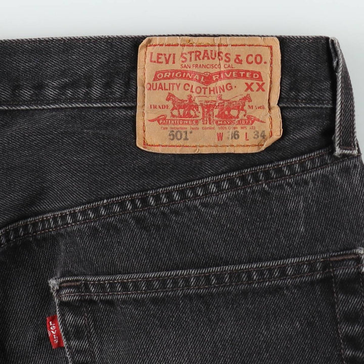 00'S Levi's 501 Black Denim Straight Denim Pants Men's W34 cotton black type Vintage Second Hand
