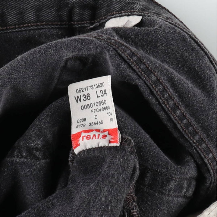 00'S Levi's 501 Black Denim Straight Denim Pants Men's W34 cotton black type Vintage Second Hand