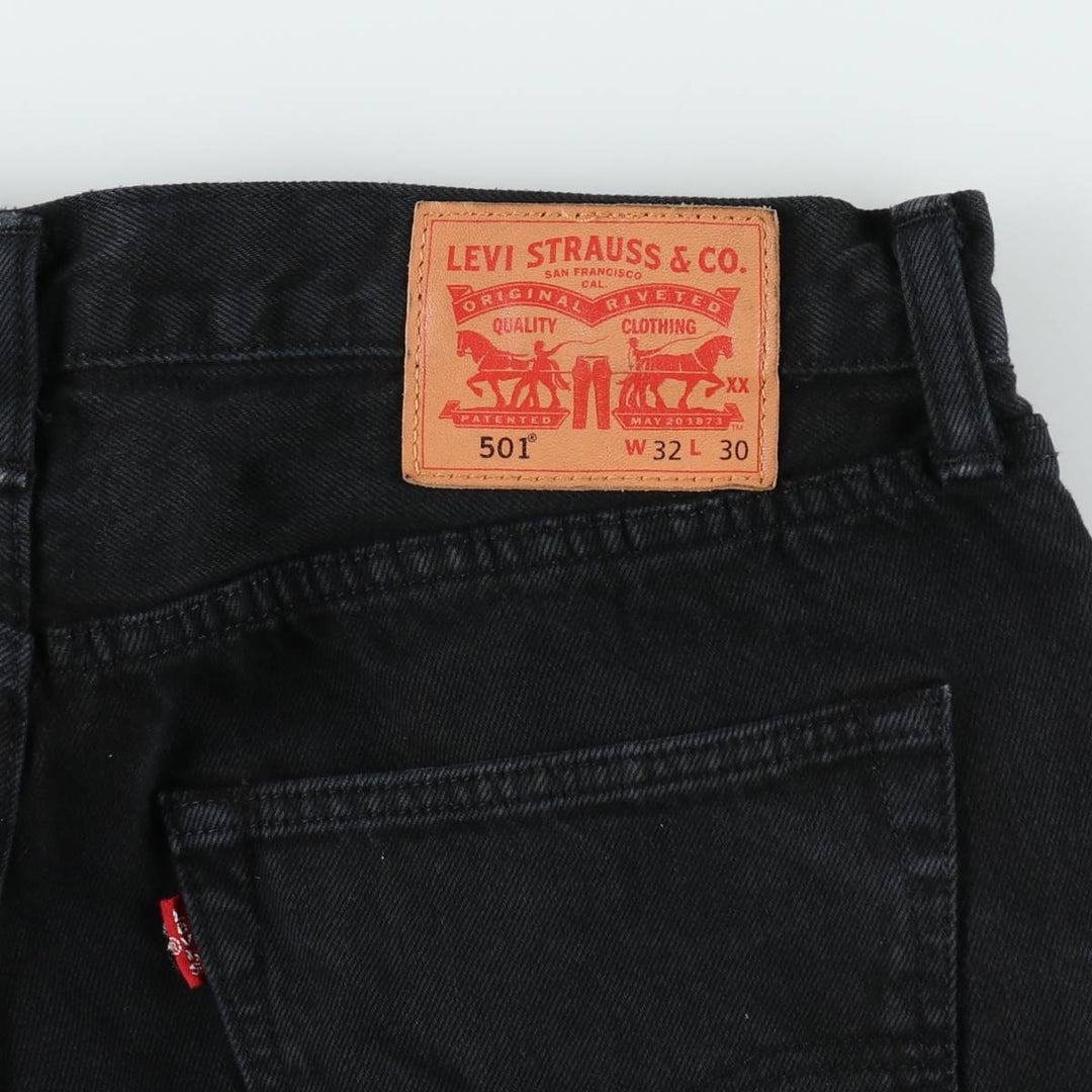 Levi's 501 Black Denim Straight Denim Pants for Men, W34 equivalent cotton black type Vintage Second Hand