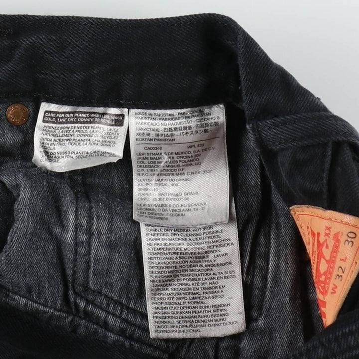 Levi's 501 Black Denim Straight Denim Pants for Men, W34 equivalent cotton black type Vintage Second Hand