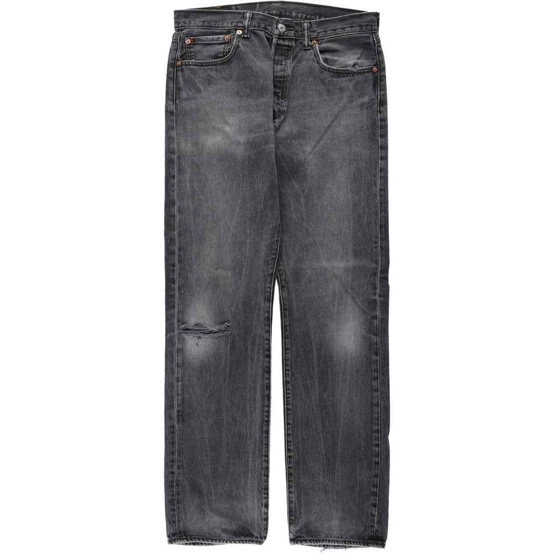 Levi's 501 Black Denim Straight Denim Pants for Men, W34 equivalent cotton black type Vintage Second Hand