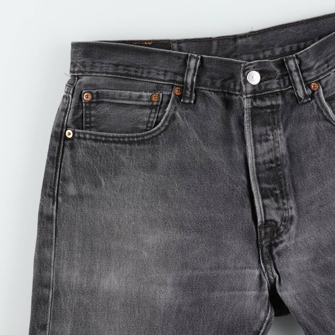 Levi's 501 Black Denim Straight Denim Pants for Men, W34 equivalent cotton black type Vintage Second Hand
